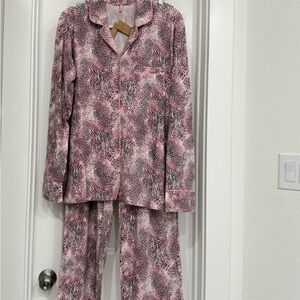 Skims unreleased in bloom animal print pajamas set long sleeve 3X new with tags